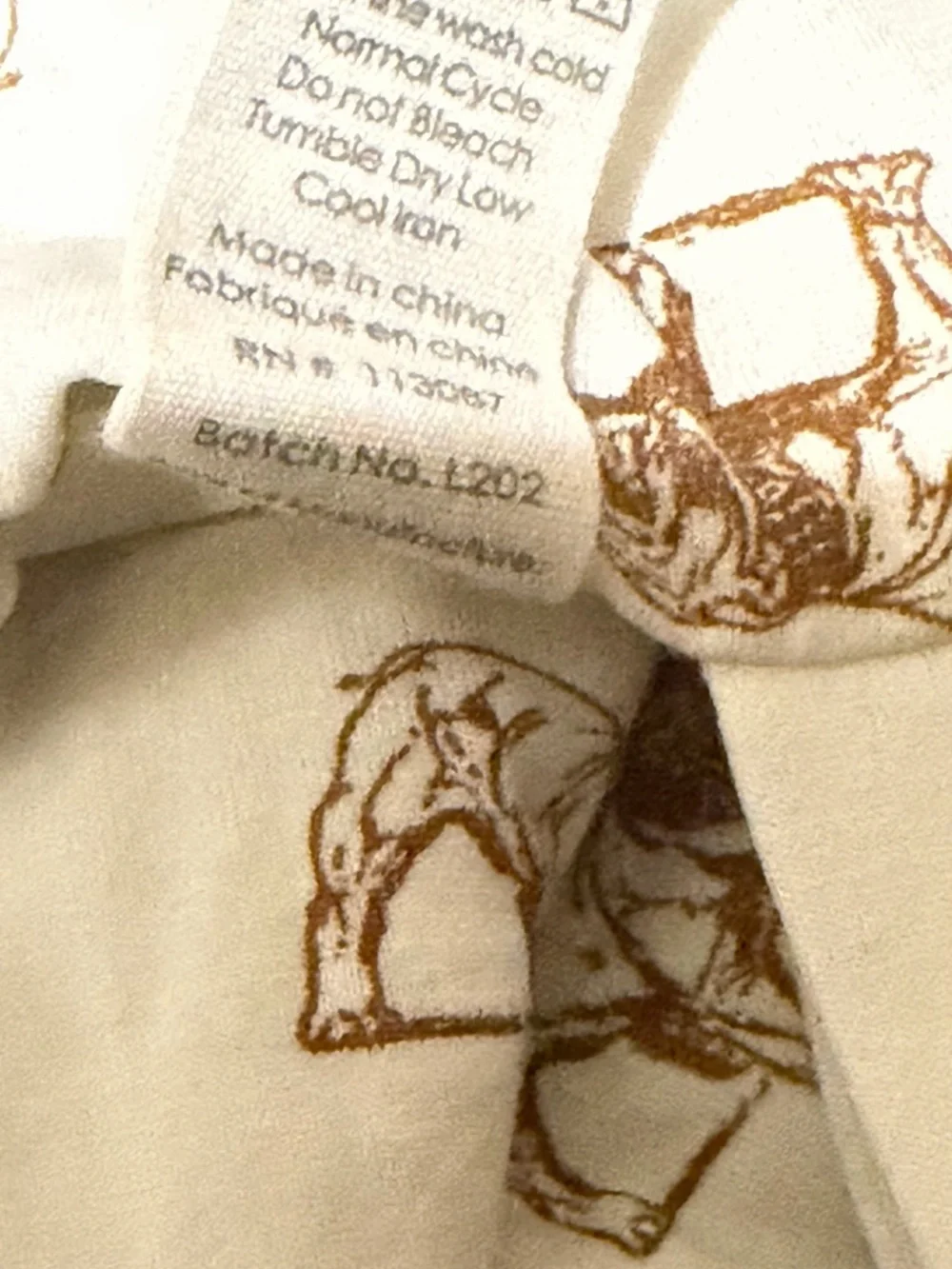kate quinn Cream Romper with Brown Elephant Print